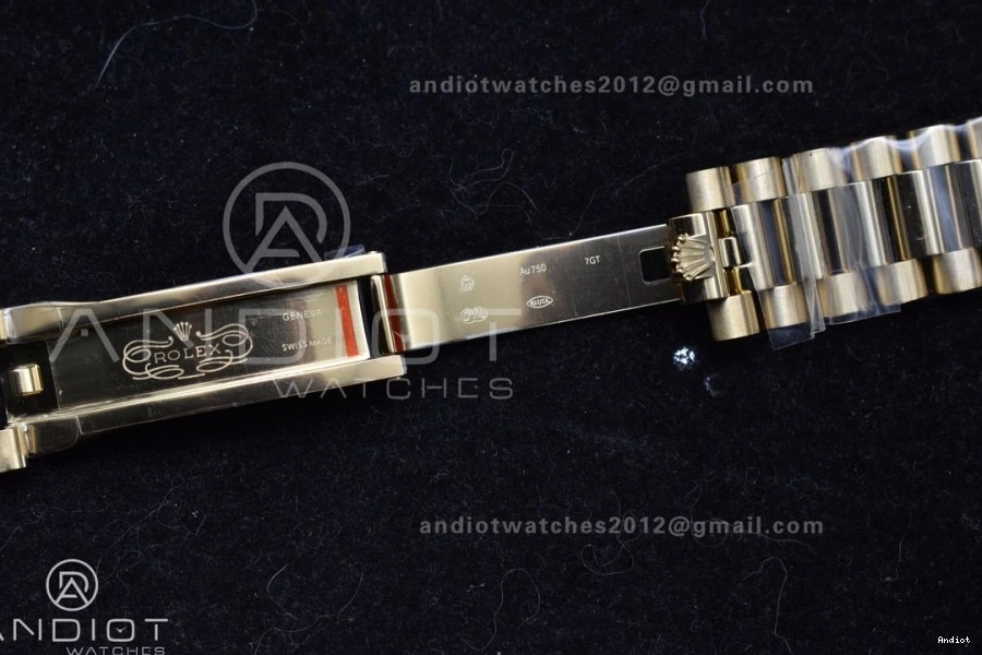 Dial DayDate Bracelet YG Markers On Tungsten White Steel A2836 40 GMF V2 President Stick 904L Weighted 0223